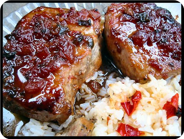 Salsa Glazed Pork Ribs (KitchenPC)