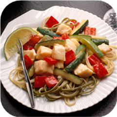 Lime-sauced fish and cucumbers