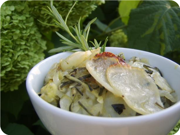 Potato, Zucchini and Onion Slices With Fresh Herbs