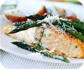 Basil-buttered salmon