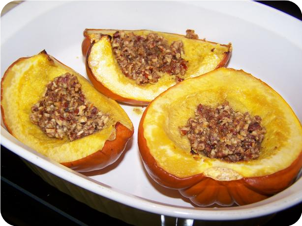 Acorn Squash With Spiced Brazil Nut Filling