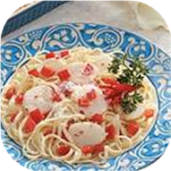 Scallops with Red Pepper Sauce
