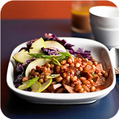 Baked beans with ham 
