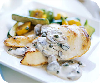 Chicken with creamy mushrooms 