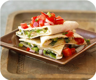 Chicken quesadillas with peppers 