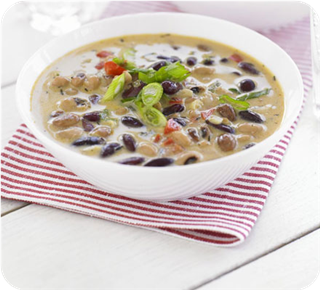 Simple coconut & bean soup 