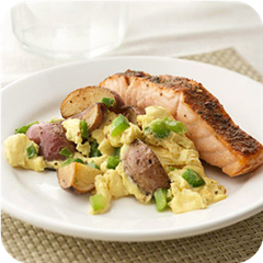 Salmon potato scramble 