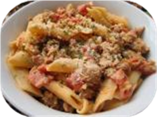 Pasta with Sausage, Tomatoes, and Cream
