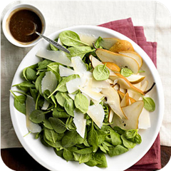 Spinach, Pear & Shaved Parmesan Salad