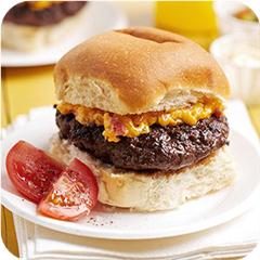 House-made burger with pimento cheese 