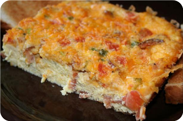 Cheddar Tomato Oven Omelette