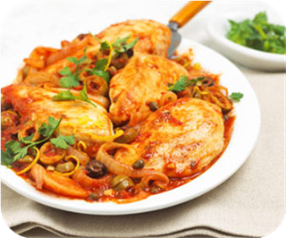 Chicken with olives 