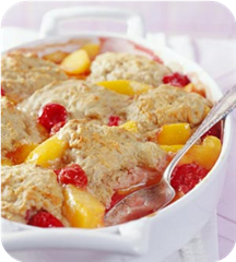 Peach-berry cobbler 