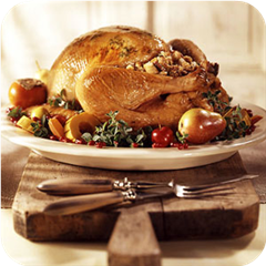 Roast turkey with herb butter 