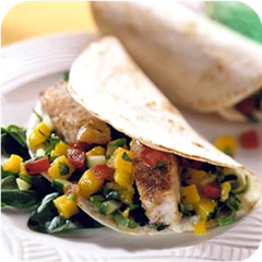 Fish tacos with tropical fruit salsa