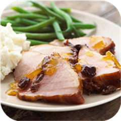 Cherry-stuffed ham 