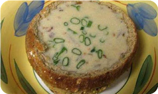 Bacon Cheddar Beer Soup in Bread Bowls