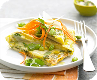 Herbed frittata with edamame 