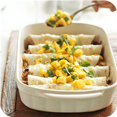 Enchiladas with Fresh Mango Salsa