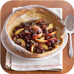Puff Pancake with Minted Grapes & Nectarines