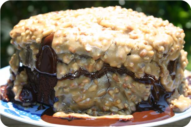 New Orleans Double-chocolate Praline-fudge Cake