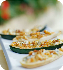 Blue cheese-stuffed summer squash 