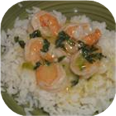 Lemony Shrimp over Brown Rice