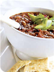 Two-Bean Chili with Avocado