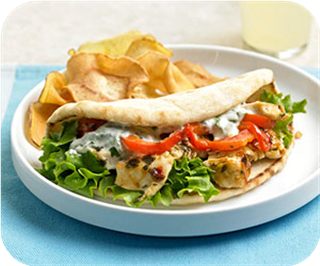 Skillet chicken salad pitas 