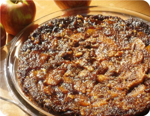Apple Pecan Upside Down Cake