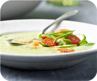 Chilled cucumber-chickpea soup 