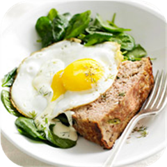 Greens, eggs, and ham loaf 