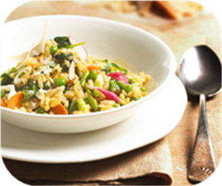 Spinach-pea risotto 