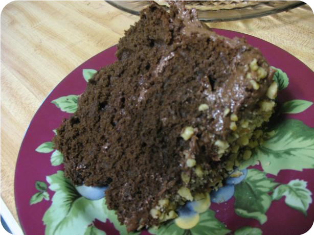 Dark Cocoa Buttermilk Cake With Chocolate Cream Cheese Frosting
