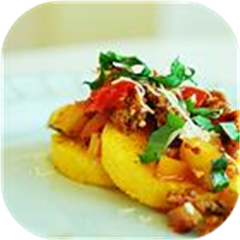 Polenta with Spicy Sausage-Veggie Sauce