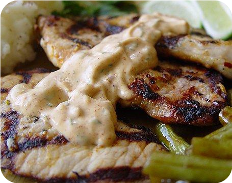 Grilled Pork Chops With Lime, Cilantro &amp; Garlic