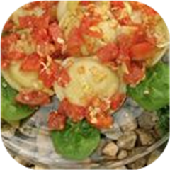 Cheese Ravioli with Fresh Tomato and Artichoke Sauce