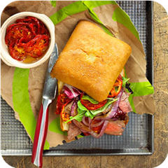 Beefy bagel sandwiches 