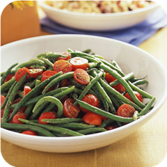 Pesto green beans & tomatoes 