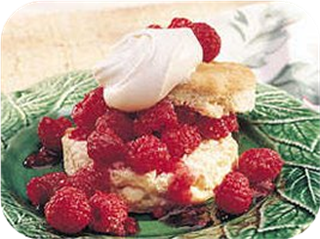 White Chocolate Shortcakes with Raspberries