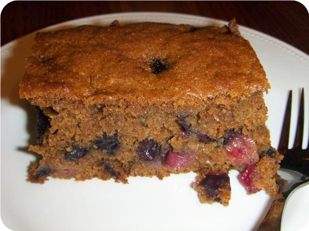 Spicy Molasses Blueberry Cake