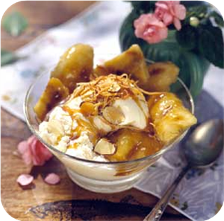 Grilled banana sundaes 