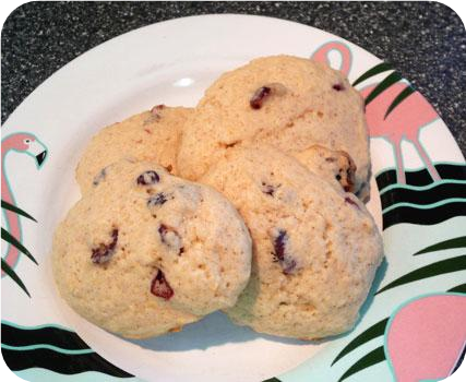 Lemon Ginger and Cranberry Crunch Cookies