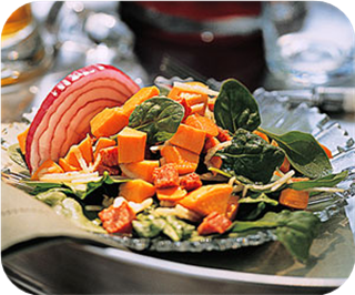 Warm Sweet Potato and Spinach Salad