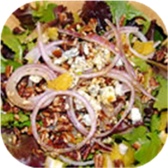 Orange, Walnut, Gorgonzola and Mixed Greens Salad with Fresh Citrus Vinaigrette