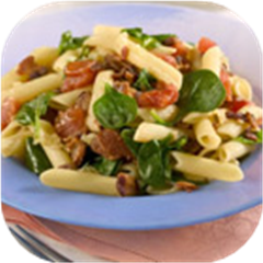 Penne Pasta with Spinach and Bacon