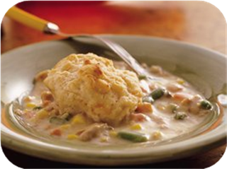 Tuna with Cheese-Garlic Biscuits