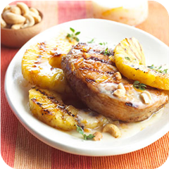 Grilled pork and pineapple 