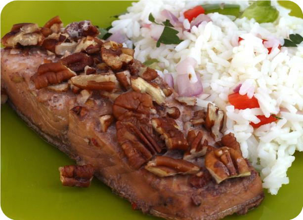 Maple-Pecan Glazed Salmon