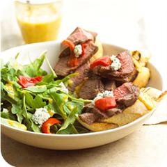 Grilled steak bruschetta salad 